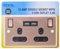 13A Double Socket - 2 USB 2.4A Rose Gold