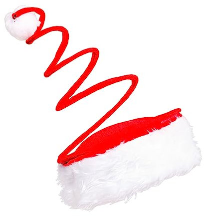 jojofuny Weihnachten Santa Cosplay Kostüm Weihnachtsfest-bevorzugungen Weihnachten Dress up Zubehör Neuheit Weihnachtsmützen Weihnachtsmann Mütze Spirale Weihnachtsmütze Kind Feder Spule
