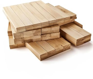 Wallbach® Eichenholz Bastelklötzchen handgeschliffen 160 x 23 x 8mm - 150er Set: Ideal für Fensterbank Verkleidung und vielseitiges Basteln von verschiedenen Objekten.