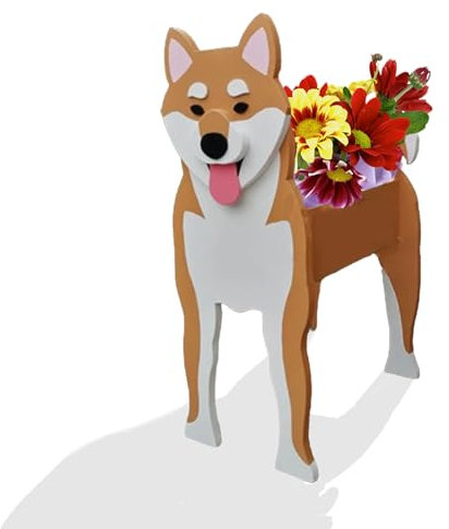 strolfay Hunde-Blumen-Pflanzgefäß, Geschenke für Damen, niedlicher PVC-Hunde-Pflanzgefäß, Blumentöpfe für drinnen und draußen, Garten-Pflanzgefäß für Geburtstag, Büro, Tierliebhaber, 24 x 14,5 x 34 cm