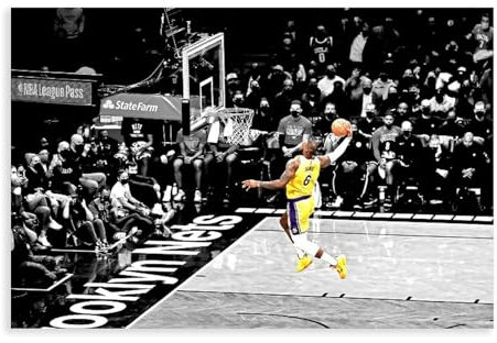 MAHWER James Lebron – Basketballspieler-Poster, Leinwand, Schlafzimmer, Dekoration, Sport, Landschaft, Büro, Raumdekoration, Geschenk, ungerahmt, 30 x 45 cm