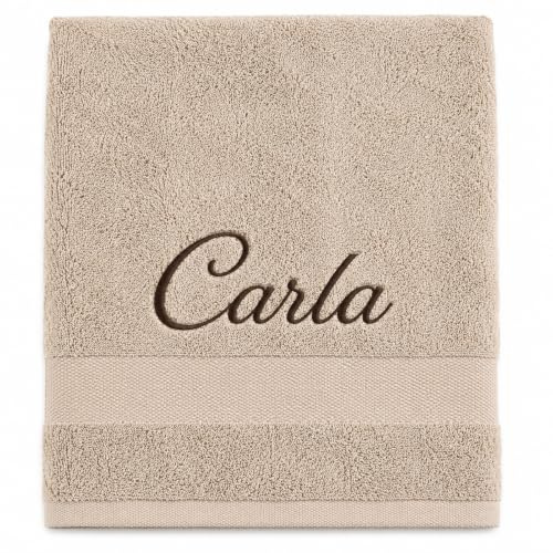 Manifattura Tessile Tücher Stickerei-Namensmonogramm-Initialen - 05 Beige, Duschtuch