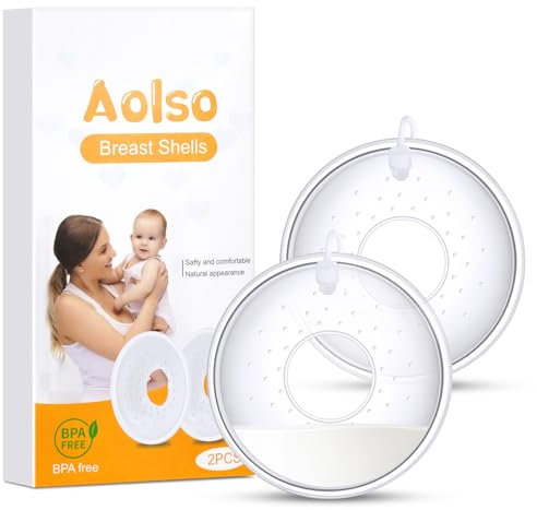 Aolso Coques collectrices de lait Coupelles recueil-lait Milk Collection Shells Recueille les fuites pendant la tétée, Sans BPA Plus de lait gaspillé ou de coussinets d'allaitement gaspillés, lot de 2