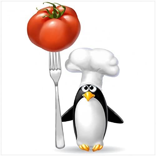 Wallario Glasbild Pinguin Koch - 30 x 30 cm Wandbilder Glas in Premium-Qualität: Brillante Farben, freischwebende Optik