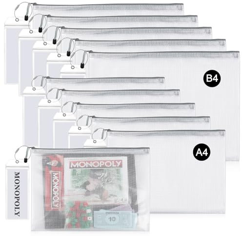 Lukeline Board Game Storage Kit with 12 Sets of Zipper Pouch Bags and Sorting Label Tabs, Board Game Organizer and storage for Board Games, Lego Bricks, Puzzles, Toys, Craft Projects, School Supplies