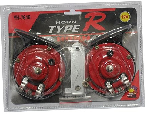 Mobestech Fahrzeughupe Austausch Der Autohupe Yachthorn Lkw-hupe Für Auto Automatische Hupe Hupende Hupe Wasserdicht Motorradhupe Laute Lkw-hupe Laute Autohupe Schnecken Rot