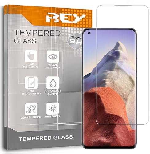 REY 2X Protector Pantalla para XIAOMI MI 11 - Mi11 - MI 11 Ultra - MI 11T - MI 11T Pro, Cristal Vidrio Templado Premium