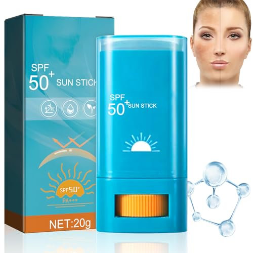 Sunscreen Stick Sonnencreme Gesicht LSF50+ Sonnencreme Erfrischend Wasserfest Sonnenschutzstift Sonnencreme Gesichtssonnencreme für Gesichts und Körperpflege
