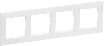 LEGRAND, SEANO 4-fach Rahmen, Thermoplast, Halogenfrei, Abmessungen: 87 x 301 mm, Farbe: Ultraweiß, 765174