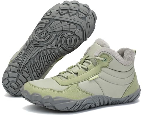 DOBOLIN Barefoot Stivali da Neve Donna Caldo Antiscivolo Caloroso Inverno All'aperto Escursionismo Scarpe Impermeabile Verde 37