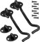 2 Pack Hook and Eye Latch Black 100mm(4) Cabin Hooks and Eye Metal Door Hook Latch Heavy Duty Cabinet Latches for Door Gate Window Closet Shed