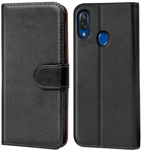CoolGadget Klapphülle für ZTE Blade 10 Vita, PU Leder Schutzhülle mit Kartenfächern und Aufstellfunktion, Schwarz