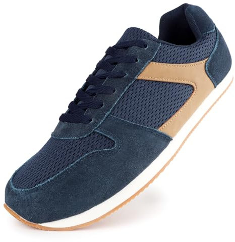 Knixmax Baskets Homme Extra Larges Chaussures de Sport et Marche,Course Running Fitness Randonnée,Respirantes Confortable légères Mode Sneakers Basses -Bleu Marine EU 46