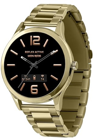 Reflex Active Series 31 Amoled Smart Calling Watch für Damen Herren mit Bluetooth, 1,19 Zoll, Fitness-Tracker, Blutsauerstoff, Herzfrequenzüberwachung und Edelstahl-Armband, kompatibel mit Android IOS