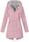 KOG Übergangsjacke Damen Regenjacke Wasserdicht Regenmantel Windbreaker mit Kapuze Fahrradjacke Regencape Regenjacken Windjacke Wanderjacke Outdoor Jacken Gutschein Rosa XL