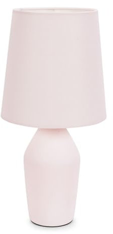ValueLights | Rose Pink Ceramic Base Table Lamp with Tapered Fabric Lampshade Bedroom Bedside Light | Table Lamps, Home Décor & Improvement Essential