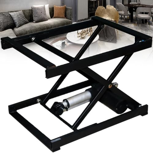 ROGHA Tavolo da Pranzo con Controllo Manuale Elettrico, Piattaforma di Lavoro, Scrivania per Computer, Sollevamento Elettronico a Forbice,Wireless