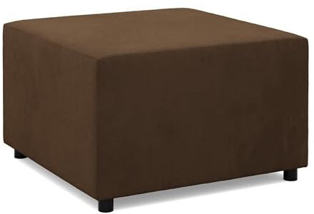 Mebligo - Fußstütze für Sessel 70 x 70 cm NEO Kollektion, Bequemer Hocker als Auflage, Pouf Hocker, Aus Hochwertigen Materialien, Sitzpouf, Fusshocker Gepolstert für Sessel, Braun