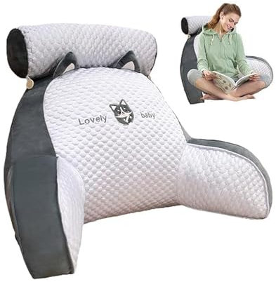 Genérico Cuscino da lettura per letto, cuscino da lettura, cuscino con schienale lombare, cuscino a forma di cuneo per letto e divano, schienale per letto per giocare, rilassarsi, leggere (Husky)
