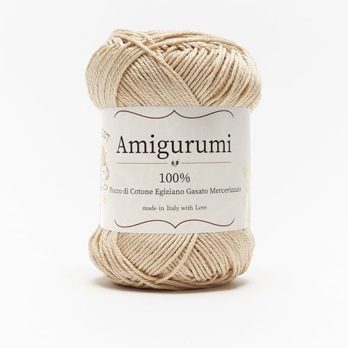 Tricot Cafè Amigurumi, Made in Italy - Filato Gomitoli in Puro cotone - Ideale per Bambole, Pupazzi e Borse a Uncinetto - Abbigliamento Leggero - Ferri/Uncinetto 3.00/4.00 (Ecru 2140, 1 Pezzo)