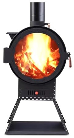 FUHAI-666 Chimenea de leña, Estufa de calefacción de leña Real, Estufa de fósforo con Vista, Estufa de fósforo asado con Rueda, casa de Familia, Villa, casa Rural