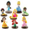 AUMXXJM Princess Figurines Set, Princess Figures Cake Toppers, Animated Figurines Cake Decoration, Birthday Cartoon Mini Toys for Children Birthday Party Cupcake Decoration - 8pcs