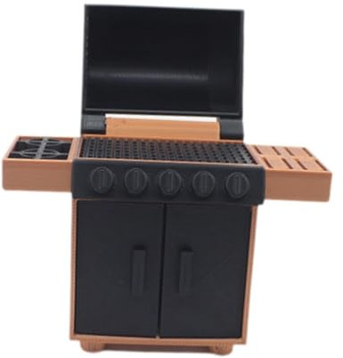 harayaa Miniatur-Grill-Modell, Puppenhaus-Möbel, Grillständer, Modell-Dekoration für 1:12/20, 9.3x3.6x10cm