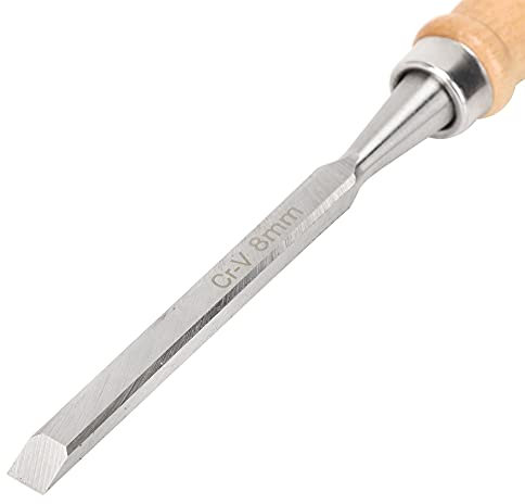8mm Wood Chisel Chrome Vanadium Alloy Steel Carpenter Tool with Sharpness Easy to Cut Ergonomic Wooden Handle for Effortless Holding