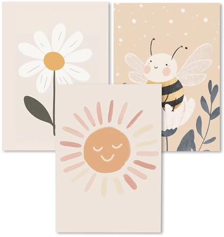 Kidsmood - Affirmationsposter für Kinderzimmer - Ermutigende bilder fürs Kinderzimmer Mädchen & Jungen – Babyzimmer Deko – Wandbilder Tiere für Kinderzimmer deko [Sonnenglück |21x30 cm ]