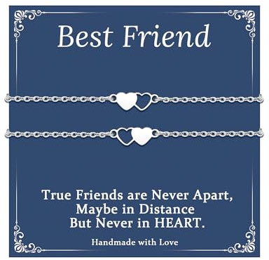 CheersLife 2/3/4/5/6 Pcs Friendship Gifts for Women Friends Girls Teen | Friend Bracelets Bff Matching Heart Bracelet - Birthday Christmas Valentine's Day Jewelry Gifts