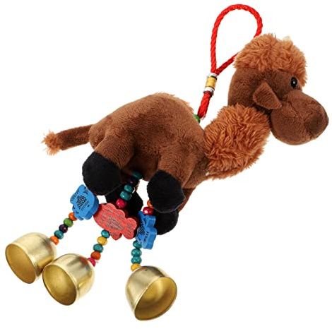 Sosoport Camel Plüsch Schlüsselanhänger Cartoon Kamel Tier Schlüsselring Für Junge Mädchen Erwachsene Süßes Taschenornament Braun Mit Zufälligen Fisch-Akzenten