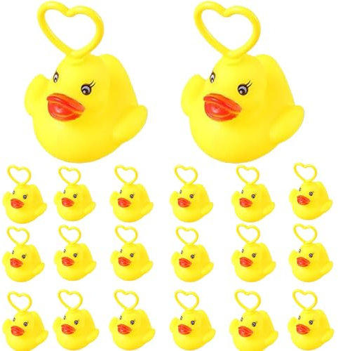 Jeu De PêChe Aux Canards – Lot de 20 Canards Flottants en Caoutchouc Souple, 5.5×5×6.5cm, Jouets De Bain Sensoriels Qui Favorisent Le DéVeloppement Sensoriel, pour Baignoire Ou Piscine. (20 PCS)