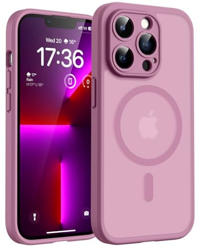 TOCOL für iPhone 13 Pro Max Hülle, Kompatibel mit MagSafe, Flieder Lila | Vollständiger Kameraschutz Handyhülle, Eingebauter Magnetring Case, Militärschutz Stoßfest Kratzfest Haltbarkeit Phone Cover
