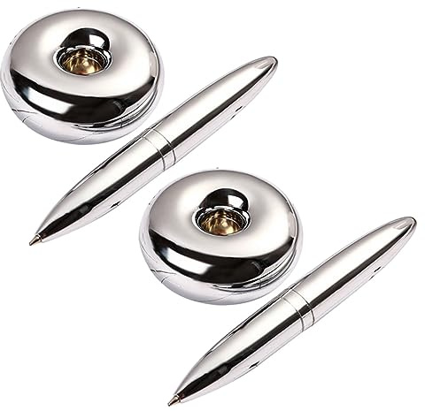 GALPADA 2 StüCk Magnetischer Metallstift Schwebender Kugelschreiber Mit Magnetbasis Rutschfester Kugelschreiber FüR BüRo Unterschriften Und BüRomaterial