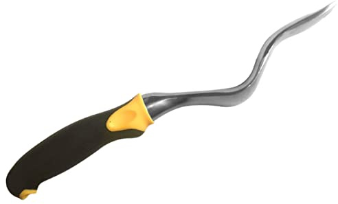 TOYANDONA Outil Désherbage Manuel Compact avec Manche Ergonomique Fourchette à Deux Dents Durable pour Jardinage et Enlèvement des Racines