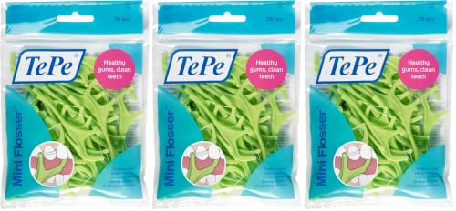 Mini Flosser, 36 ud., hilo dental, herramienta de eliminación de la paca dental eficaz para una limpieza interdental sencilla, para espacios estrechos (Paquete de 3)