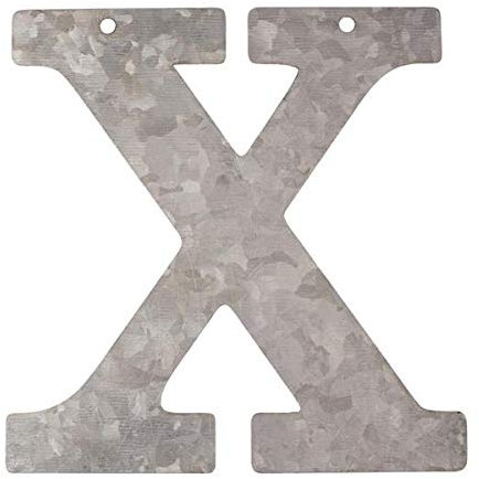 Metall Buchstabe X, verzinkt Höhe 12 cm Alphabet - Initialien
