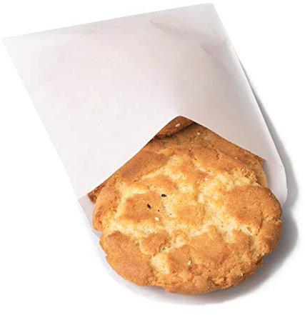 BagDream Pergamin-Papiertüten, 14 x 19 cm, 100 Stück, kleine flache Pergamin-Umschläge, Papiertüten für Popcorn, Kekse, Geschenke