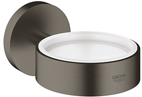 Grohe Essentials Brushed Hard Graphite Becherhalter/Spender