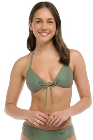 Body Glove Women's Baby Love Molded Cup Push Up Triangle Bikini Top Swimsuit, Cactus, XL