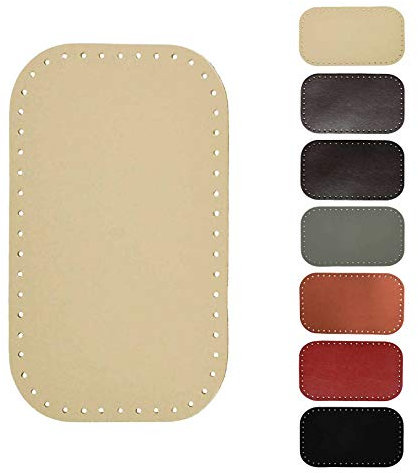 1 Taschenboden Kunstleder zur Taschenherstellung Boden Tasche Farb-/Größenwahl, Größe:18x28cm, Farbe:beige