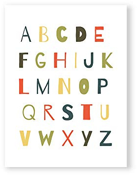 MILUKA Kunstdruck für Kinder zum Einrahmen als Wandbild | Poster mit Sprüchen für Kinder im nordischen Stil | ABC Aton (20x30cm)