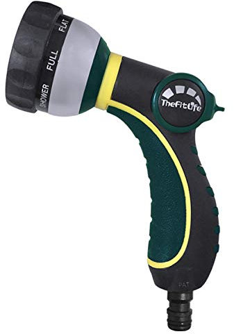 TheFitLife Garden Hose Pipe Nozzle - Water Hose Pipe Spray Gun with 8 Adjustable Watering Patterns for Watering Plants, Pets Bathing and Car Washing