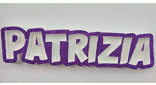 ARDITO MICHELE Porta Confetti Vassoio Scritta in Polistirolo con Bordo Glitterato Colore a Scelta da Personalizzare Altezza 15 cm Colore Bianco Materiale compresso di Alta qualità