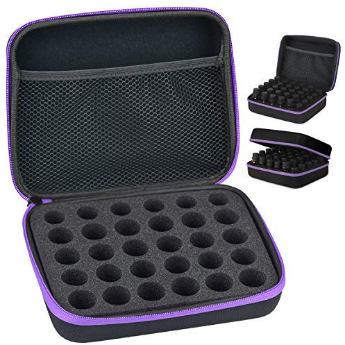 Zaleonline Valigetta Porta per Olio Essenziale, Custodia Viaggio Portatile per Porta Oli Essenziali Eva da 30 Bottiglie - 5ml 10ml 15ml