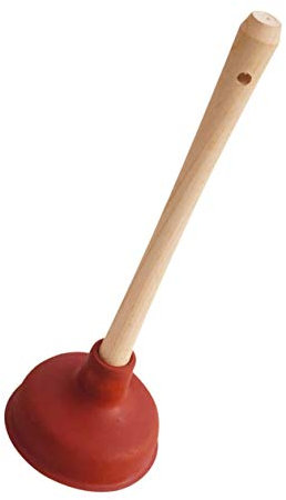 ADGO Sanitär Toilettenreiniger Holzgriff WC Saugen Toilette Toilettenkolben Kolben 35 cm