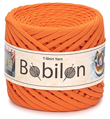 Fettuccini Zpagetti T-Shirt Garn 7-9 mm Häkelgarn Tasche Garn Krawatten Baumwolle Yarn Makramee Jersey trapillo orange