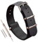 MZBUTIQ 24mm Schwarz Strap Uhrenarmband Ersatz Herren Damen Polished Schnalle