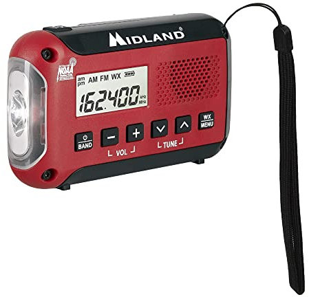 Midland® - ER10VP Weather Radio with Flashlight & Emergency Alert - AM/FM Radio - Compact and Easy to Carry - SOS Strobe Signal and Headphone Jack
