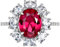 Michooyel 2ct Erstellt Saphir Rubin Verlobungsring Damen, Promise Ring Silber 925 Hochzeitsring Ringe Band Zirkonia Oval Schliff